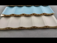 অভ্যন্তরীণ সজ্জা ধূসর প্রাচীর প্যানেল Wpc কাঠ প্লাস্টিক কম্পোজিট টেকসই উপাদান