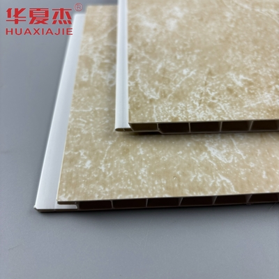 হলুদ মার্বেল পিভিসি বাথরুম দেয়াল প্যানেল 250mmx8mm সহজ ইনস্টলেশন সজ্জা