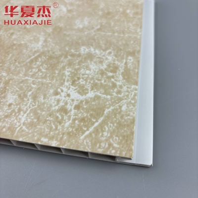 হলুদ মার্বেল পিভিসি বাথরুম দেয়াল প্যানেল 250mmx8mm সহজ ইনস্টলেশন সজ্জা